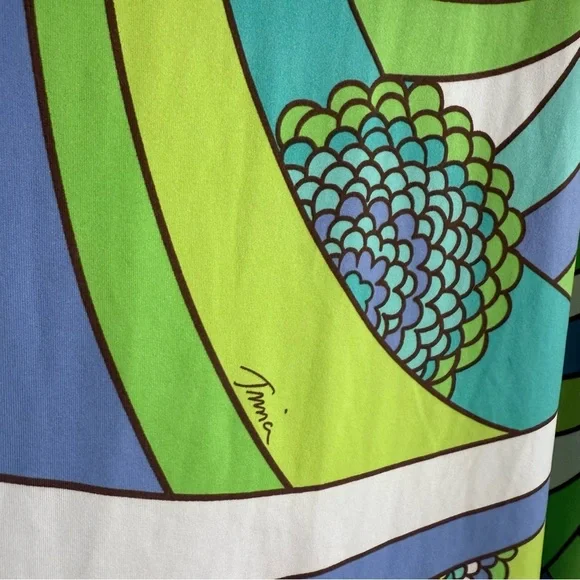 TRINA TURK Vibrant Abstract Print Racerback Maxi Dress Green Blue Small S - Picture 4 of 8
